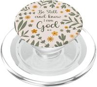 Be Still & Know That I Am God Psalm Bible Verse Floral Women PopSockets PopGrip para MagSafe