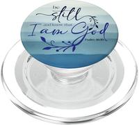 Be Still Know That I Am God Quote Blue Christian Psalm 46:10 PopSockets PopGrip para MagSafe