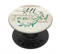 Be Still Know That I Am God Quote Sage Christian Psalm 46:10 PopSockets PopGrip Adhesivo