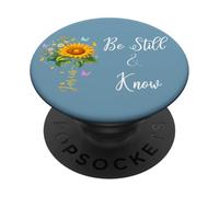 Be Still Know That I Am God Quotes Butterfly Christian Jesus PopSockets PopGrip Adhesivo