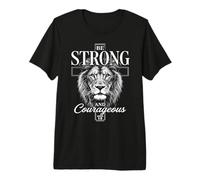 Be Strong and Courageous Joshua 1:9 Lion | Christian Warrior Camiseta Premium