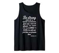 Be Strong and of A Good Courage Josué 1:9 Verso de la Biblia Orar Camiseta sin Mangas