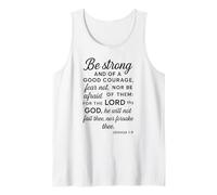Be Strong and of A Good Courage Josué 1:9 Verso de la Biblia Orar Camiseta sin Mangas