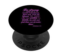 Be Strong and of A Good Courage Josué 1:9 Verso de la Biblia Orar PopSockets PopGrip Adhesivo