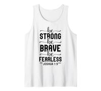 be Strong be Brave be Fearless Josué 1:9 Amor Cristiano Camiseta sin Mangas