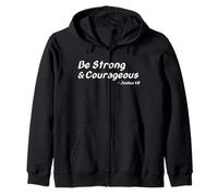 Be Strong & Courageous Joshua - Versículo Motivacional de la Biblia Sudadera con Capucha
