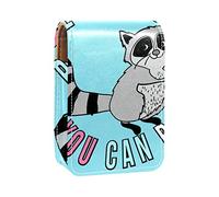 Be the Best You Can Be Raccoon - Estuche portátil para lápiz labial, mini caja de almacenamiento de lápiz labial, estuche organizador de lápiz labial de viaje con espejo para mujer, Varios colores, 9.5x2x7 cm/3.7x0.8x2.7 in
