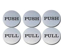 Be The Bestest 2" Inch Round Push Pull Door Signs (Brushed Silver) 304 Grade Stainless Steel (Pack of 3)