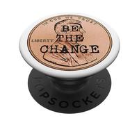 Be The Change Lincoln Penny Cita Motivacional Inspirada PopSockets PopGrip Adhesivo