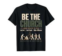 Be The Church When Service is Over Faith Action Christian Camiseta gráfica económica, Hombre, Negro, XL
