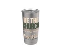 Be The Church When Service is Over Faith Action Christian Vaso térmico de acero inoxidable de doble pared