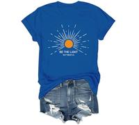 Be The Light - Camisetas cristianas con versículos bíblicos para mujer, azul real, 3XL