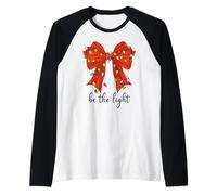 Be The Light Christian Christmas Bible Verse Bow Mathew 5:14 Camiseta Manga Raglan
