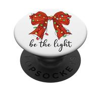 Be The Light Christian Christmas Bible Verse Bow Mathew 5:14 PopSockets PopGrip Adhesivo