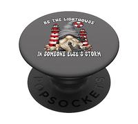 Be The Lighthouse Saying For Christian Mom and GNOME Lover PopSockets PopGrip Adhesivo