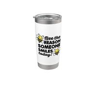 Be the Reason Alguien Sonrisa Hoy Motivación Vintage Bee Vaso térmico de acero inoxidable de doble pared