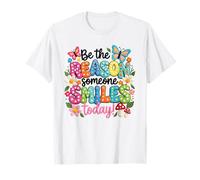 Be The Reason Someone Smiles Today - Arte Colorido con Cita Retro Camiseta
