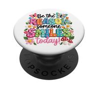 Be The Reason Someone Smiles Today - Arte Colorido con Cita Retro PopSockets PopGrip Adhesivo