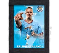 Be The Star Posters Póster enmarcado de Haaland Man City Action 2, tamaño A3, 22/23, con licencia oficial