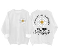 Be The Sunshine - Sudadera divertida con diseño de girasol, estilo bohemio, blanco, 3XL