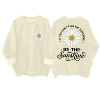 Be The Sunshine - Sudadera divertida con diseño de girasol, estilo bohemio, Khika, M