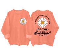 Be The Sunshine - Sudadera divertida con diseño de girasol, estilo bohemio, naranja, XL