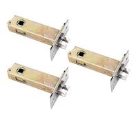 BE-TOOL - 3 piezas Cerradura de pasador tubular Perno Cerradura de lengüeta única para uso con manijas de puerta de palanca Lengüeta de la cerradura silencioso de baño (70mm Lengüeta triple)