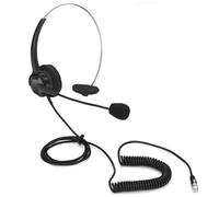 BE-TOOL Auriculares de teléfono con micrófono - Auriculares de teléfono fijo con conector RJ11, auriculares con cancelación de ruido para teléfonos de escritorio de oficina Yealink Grandstream