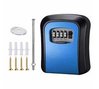 BE-TOOL Caja fuerte para llaves montada en la pared, tamaño M, color azul, con combinación de 4 dígitos, resistente a la intemperie, para el hogar, garaje, escuela, padres ancianos