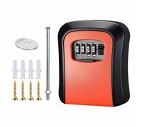 BE-TOOL Caja fuerte para llaves montada en la pared, tamaño M, color naranja, con combinación de 4 dígitos, resistente a la intemperie, para el hogar, garaje, escuela, padres ancianos
