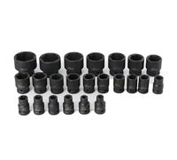 BE-TOOL - Llave de vaso de impacto neumático, universal, 1/2", 24 mm, 6 caras, cabeza de llave de vaso para llave de impacto eléctrica, color negro