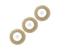 BE-TOOL Rueda de alambre, 3 unidades de cepillo giratorio de alambre de 100 mm, 6 mm, vástago redondo, ruedas de alambre plano para metal, eliminación de pintura corrosiva de óxido