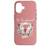 Be Transformed Butterfly Christian Bible Verse Romans 12:2 Carcasa para iPhone 16