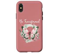 Be Transformed Butterfly Christian Bible Verse Romans 12:2 Carcasa para iPhone X/XS