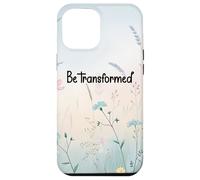 Be Transformed Christian Blue Floral Bible Verse Romans 12:2 Carcasa para iPhone 12 Pro MAX