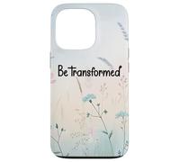 Be Transformed Christian Blue Floral Bible Verse Romans 12:2 Carcasa para iPhone 13 Pro