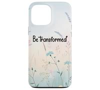 Be Transformed Christian Blue Floral Bible Verse Romans 12:2 Carcasa para iPhone 13 Pro MAX
