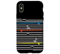 Be Ware of Sharks, Surf Spot, Cool Beach Sharks Design Carcasa para iPhone X/XS