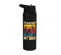 Be with my bike funny mtb bike cycling mountain bike Stainless Steel Insulated Water Bottle