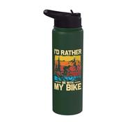 Be with my bike funny mtb bike cycling mountain bike Stainless Steel Insulated Water Bottle