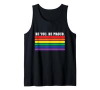 Be You Be Proud Rainbow Stripes Gay Pride Edgy Kidcore Camiseta sin Mangas