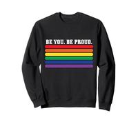 Be You Be Proud Rainbow Stripes Gay Pride Edgy Kidcore Sudadera