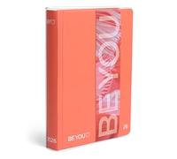 BE YOU - Color Bright Energy, Agenda escolar 2025-2026, agenda de 12 meses con fecha, formato Easy 12,5 cm x 16,5 cm, cubierta superior transparente, agenda con adhesivo y marcador de páginas