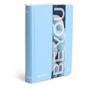 BE YOU - Color Light Breeze, Agenda escolar 2025-2026, agenda de 12 meses con fecha, formato Easy 12,5 cm x 16,5 cm, cubierta superior transparente, agenda con adhesivo y marcador de páginas