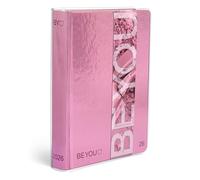 BE YOU - Diario escolar 2025-2026 Cosmetic Pink Easy, agenda de 12 meses con fecha, formato Easy 12,5 cm x 16,5 cm, agenda con adhesivo y marcador, cubierta superior transparente, color rosa