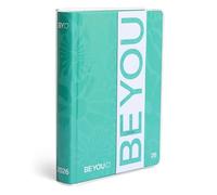 BE YOU - Pattern Floral, agenda escolar 2025-2026, agenda de 12 meses con fecha, formato estándar 13,5 cm x 18,2 cm, cubierta superior transparente, diario con adhesivo y marcador de páginas