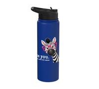 Be You The World Will Adjust Cute Lover Zebra Glasses Stainless Steel Insulated Water Bottle