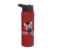 Be You The World Will Adjust Cute Lover Zebra Glasses Stainless Steel Insulated Water Bottle