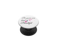 Be Your Own Kind of Beautiful Sign Hot Pink Heart Butterfly PopSockets PopGrip Adhesivo