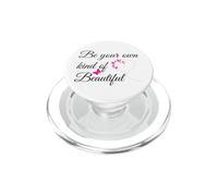 Be Your Own Kind of Beautiful Sign Hot Pink Heart Butterfly PopSockets PopGrip para MagSafe